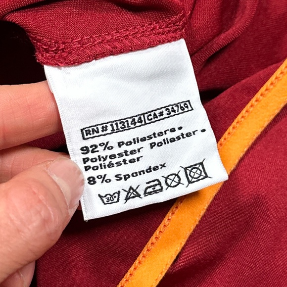 Vintage Y2K Kappa AS Roma Burgundy Red Training Soccer Jersey Mens XS - Picture 11 of 13